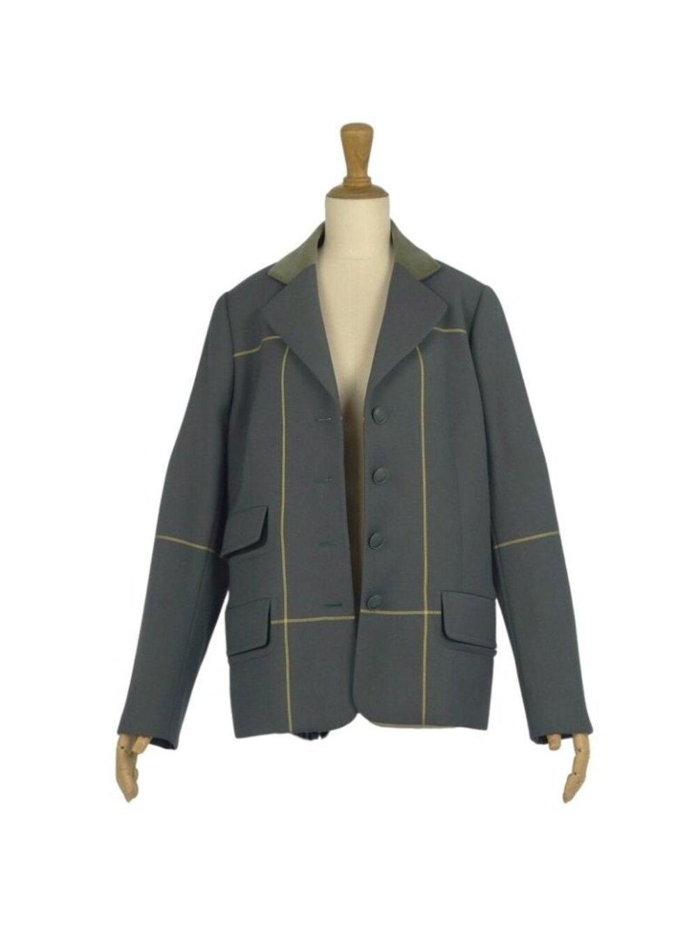 Hermes Jacket Tailored Collar Velour Vintage - Picture 6 of 12
